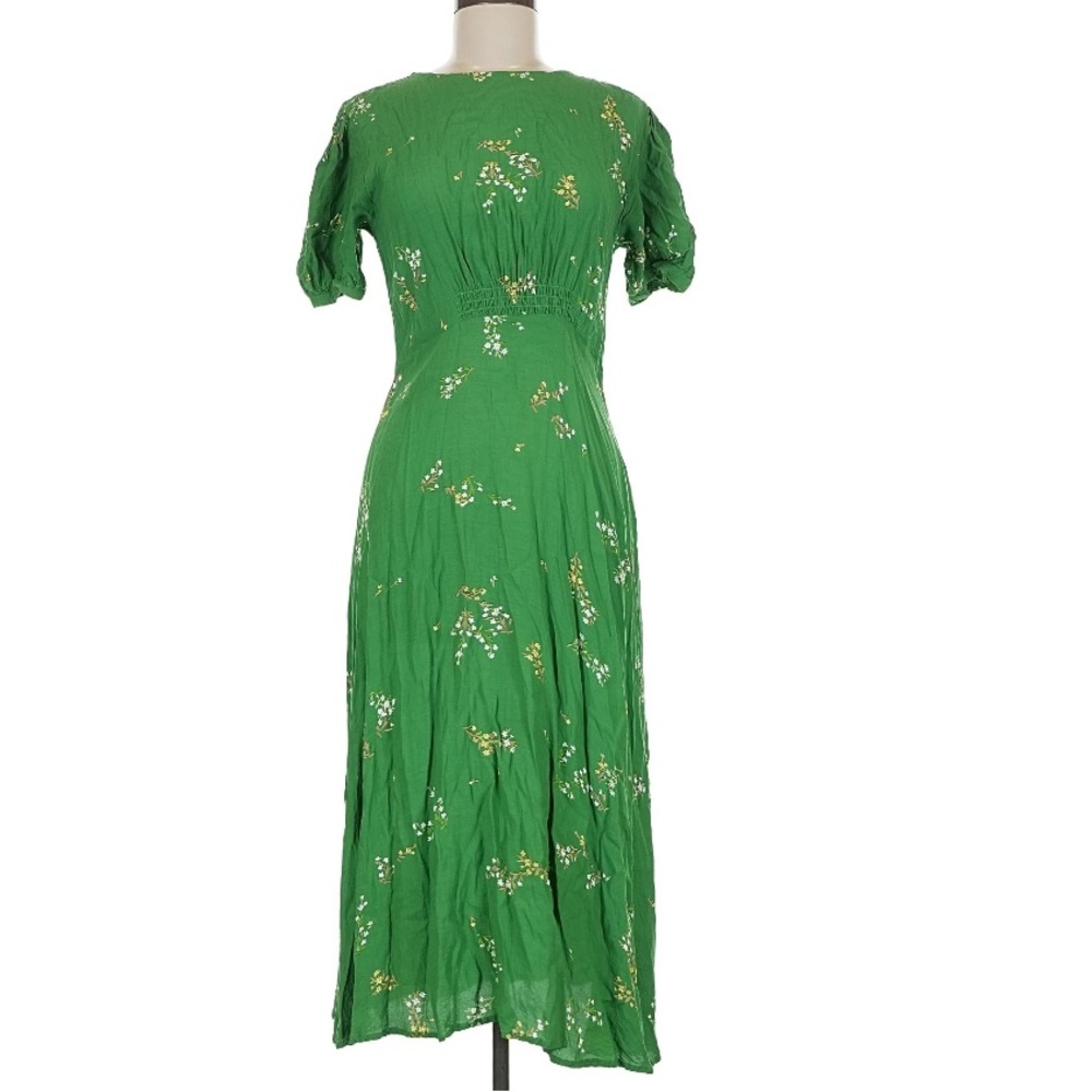 FAITHFUL THE BRAND BELINE DRESS MIDI FLORAL SZ 6